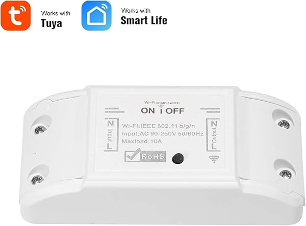 Festnight WiFi Smart Switch Compatible con Amazon Alexa y para Google Home Timer Interruptor Remoto inalmbrico de 10A 2200W para Dispositivos elctricos Universal Smart Home Automation Module