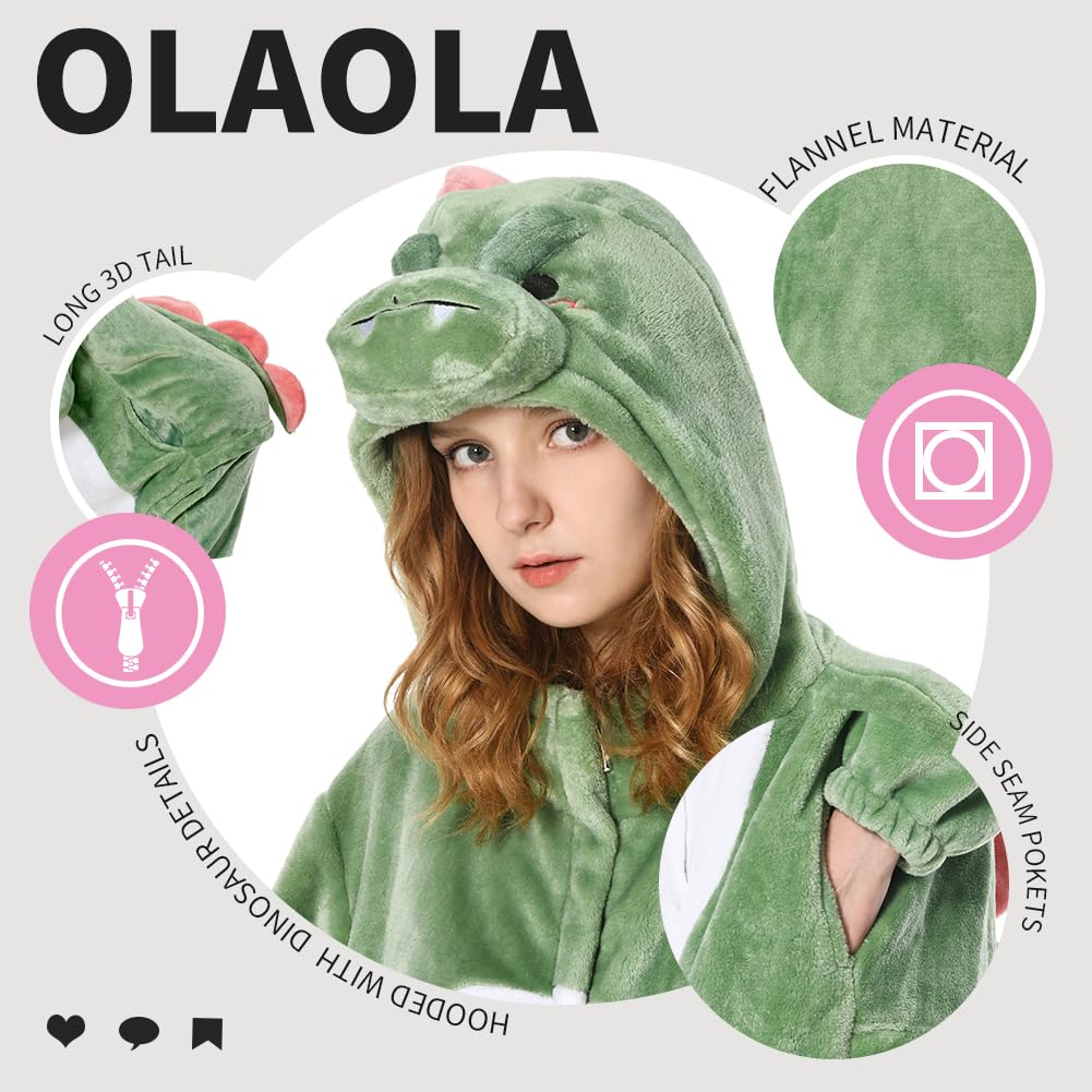 OLAOLA Adult Onesie, Animal Halloween Costume, Unisex Onesies Plush Cosplay Pajamas One-Piece Sleepwear
