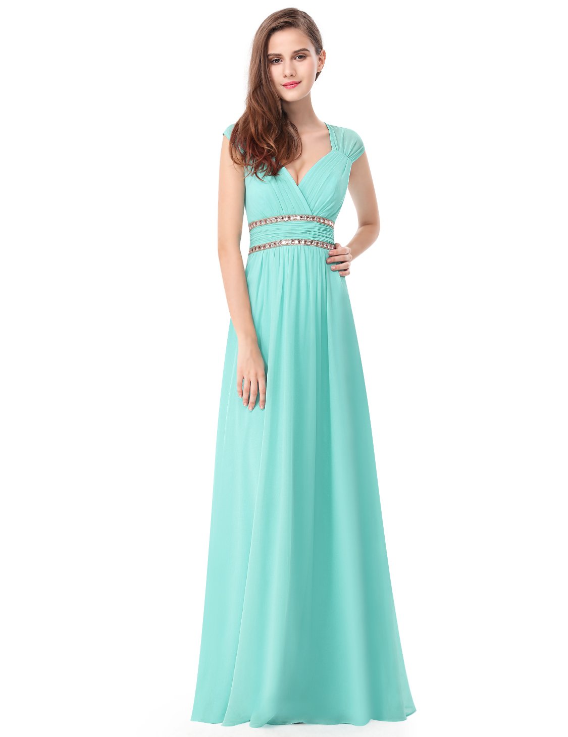 aqua chiffon dress