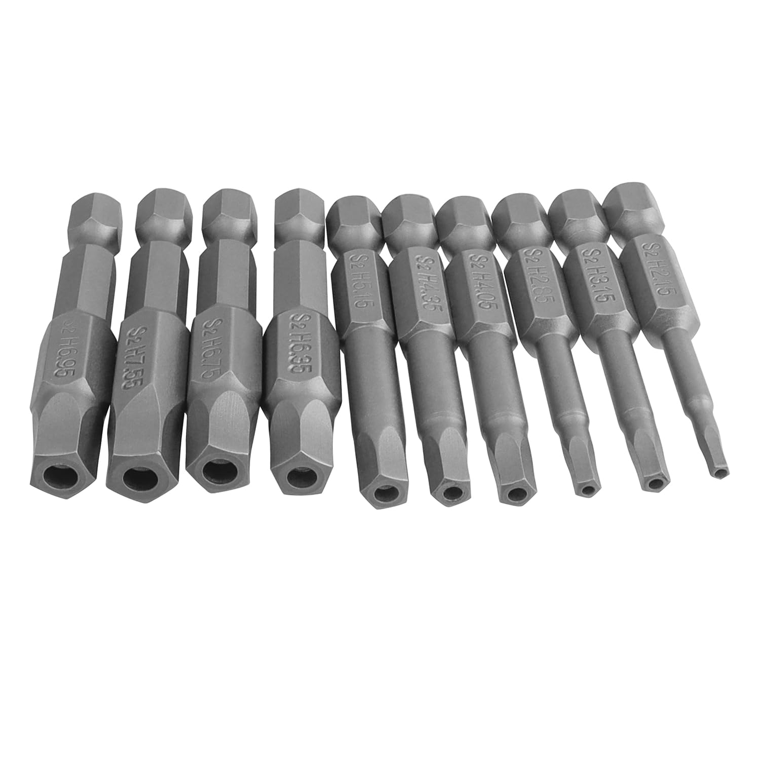 Gasea 10Pcs Magnetic Pentagon Head Screwdriver Bits Set, 1/4" Hex Shank Security Tamper Proof Pentagonal Drive Bits H2.15–H7.55, 50mm S2 Alloy Steel Screwdriver Bit Kit