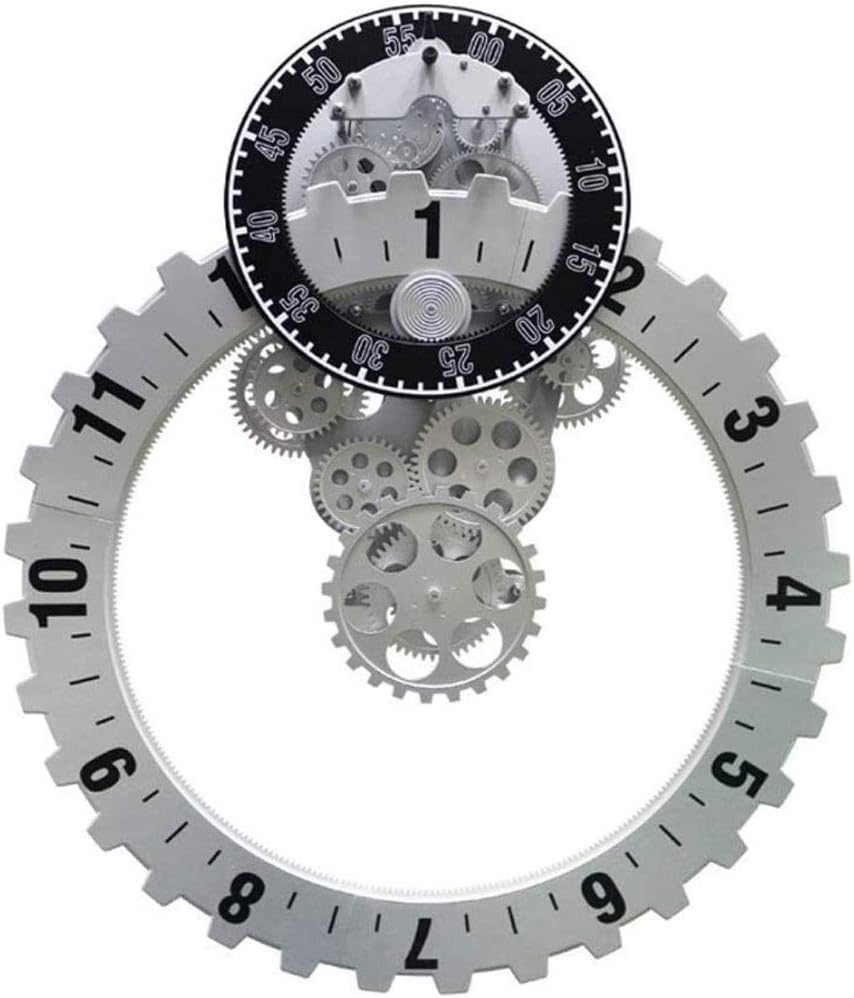 Vintage Gear Wall Clock Unusual Gear Cogs Moving Gear, Mechanical