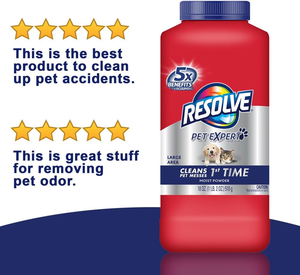 Resolve Pet Carpet Cleaner Powder, For Dirt Stain & Odor Removal: Health & Personal Care