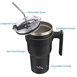 Konokyo 40 oz Tumbler with Handle and 2 Straw 2