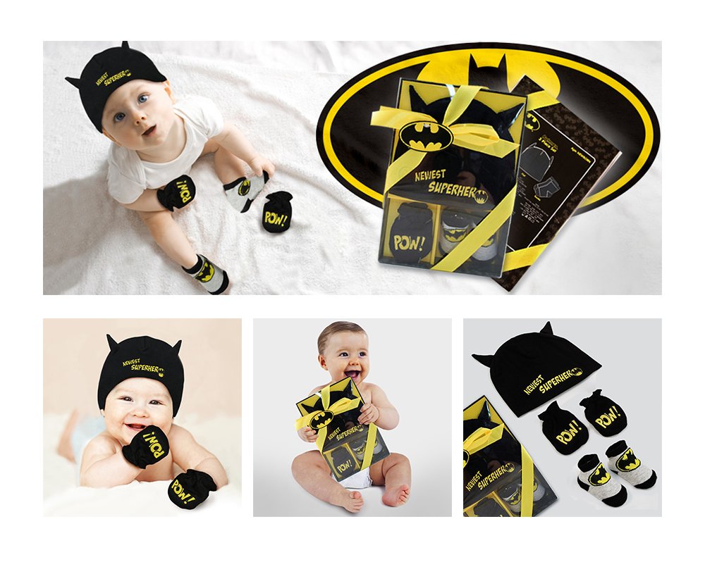 DC Comics Baby Boys Batman Take-Me-Home Set, black, 0-3 Months: Clothing