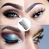 Dual Magnetic Eyelashes - 1 Pairs (4 Pieces) Cover the entire eyelids , No Glue,3D Reusable Fake Eyelashes Handmade For Women Makeup Natural Look