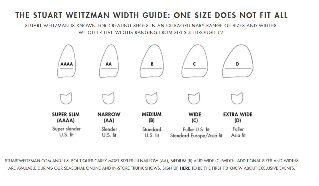 stuart weitzman width