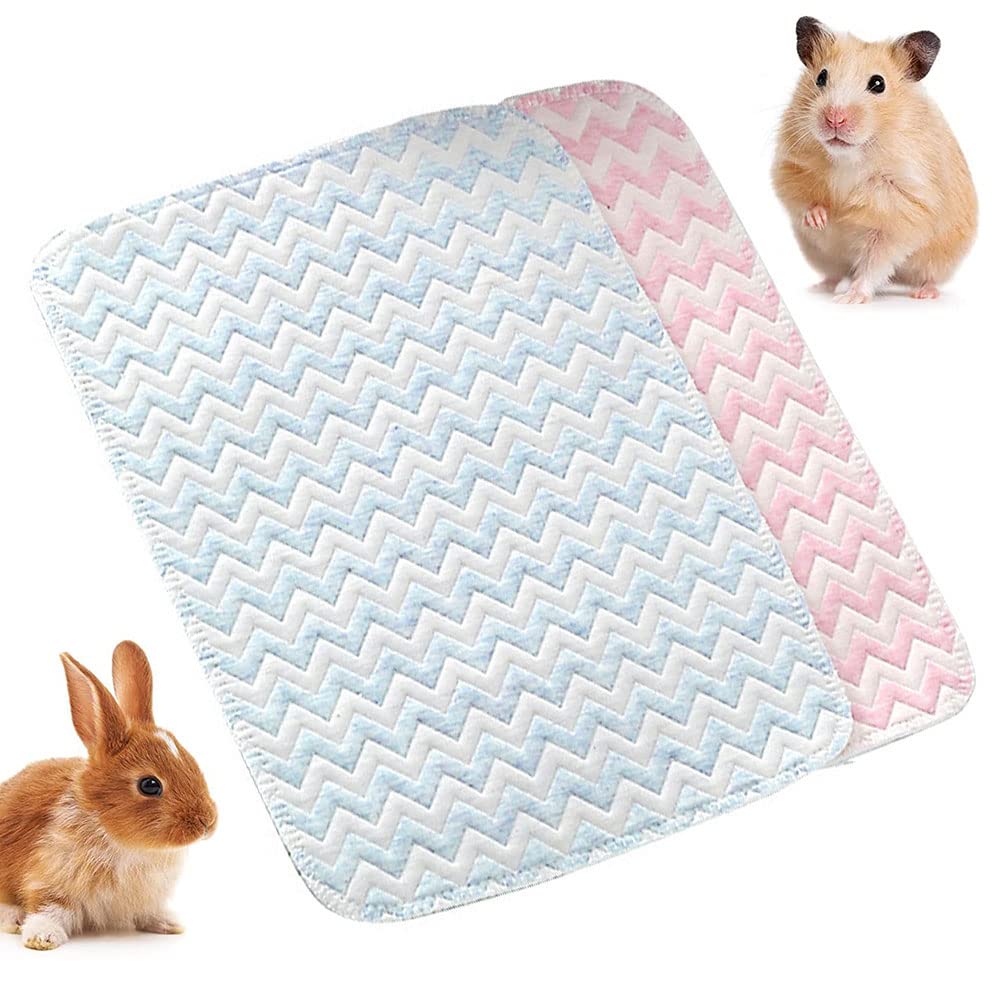 MBUYGYUO 2 Pieces Guinea Pig Cage Liner Absorbent Reusable Washable Guinea Pig Pee Pads Water-Absorbent Pet Bedding Mat for Small Animals Chinchillas Rabbits Hamster Bunny