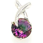 Natural Rocks by Kala Gorgeous 2ct Mystic Topaz 925 Solid Sterling Silver Designer Pendant 15mm