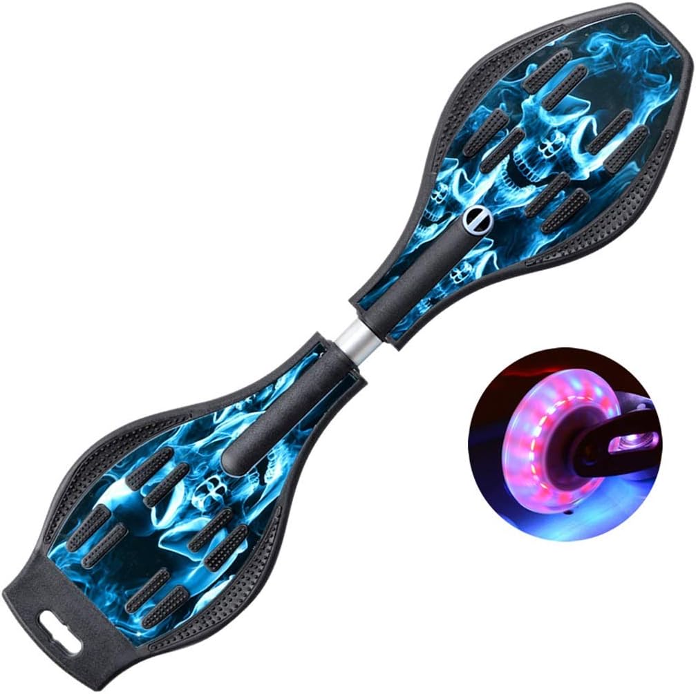 LLQQ Torsion Skateboard Two Decks Waveboard Illuminated Wheels Youth Beginners Vitality Board 872311cm