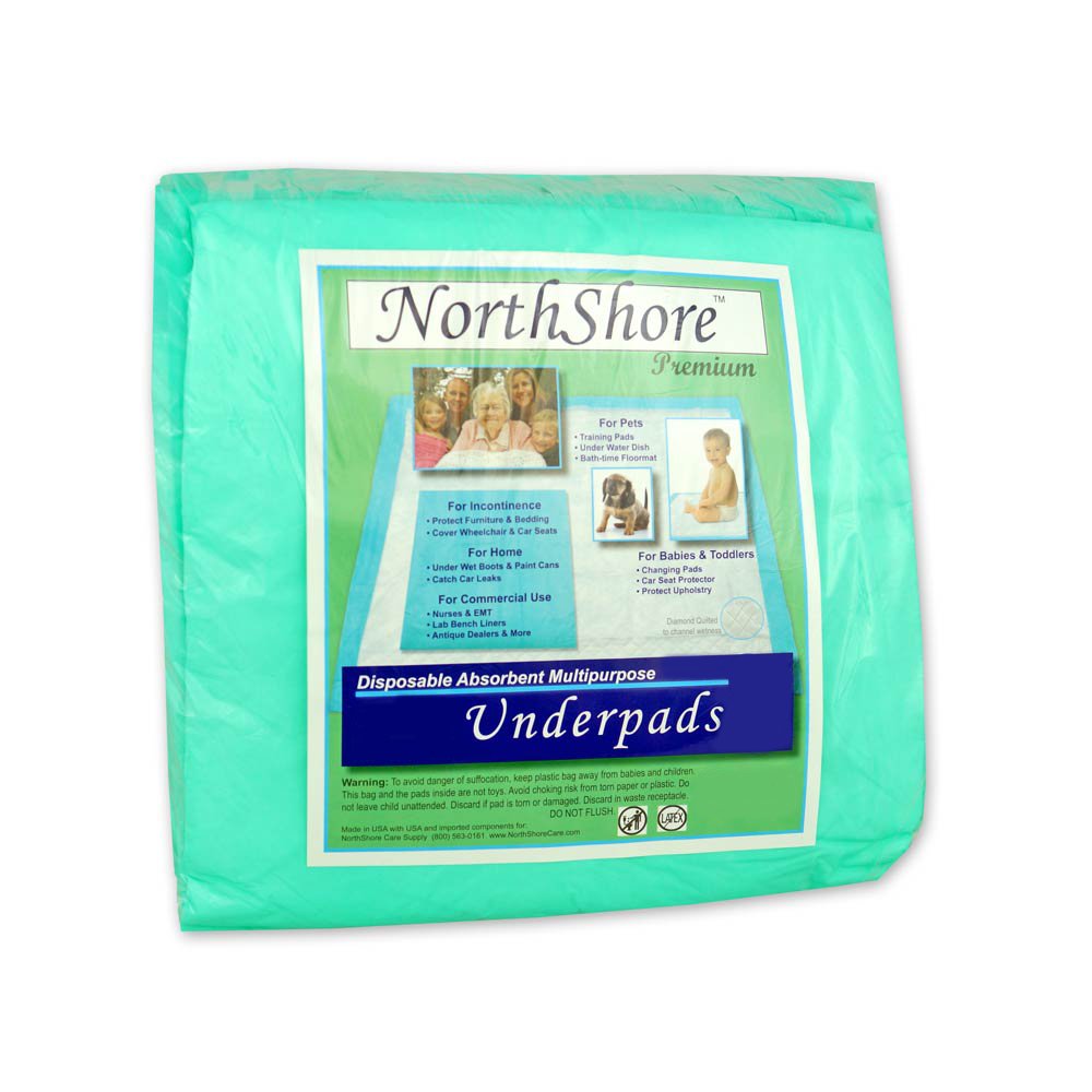 NorthShore Premium, 36 x 36, 40 oz, Green SuperAbsorbent Underpads