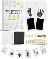 MOXTOYU Baby Footprint Kit Handprint Kit Inkless Pads 4 Frames 6 Cards