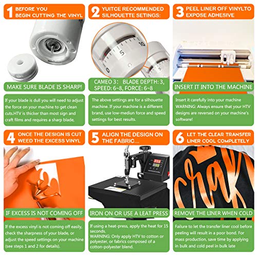 White HTV Heat Transfer Vinyl for TShirts 12" x 10" 10pcs Precut