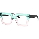 VOOGLAM Oversize Square Blue Light Blocking Glasses for Women Anti Eyestrain UV Eyewear Charisse VFP0306