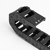 Aweking 10 x 20mm (Inner H x W) R18 Bridge Type Drag Chain Cable Wire Carrier Protection Chain 39.3inch/1M for 3D Printer and CNC Router Mill,Black Plastic Nylon（Outer Side openable）
