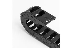 Aweking 10 x 20mm (Inner H x W) R18 Bridge Type Drag Chain Cable Wire Carrier Protection Chain 39.3inch/1M for 3D Printer and CNC Router Mill,Black Plastic Nylon（Outer Side openable）