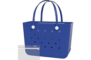 Heibbao X-Large Rubber Beach Bag Tote Bag with Waterproof Zipper Inner Bag, Washable Durable Tote Bag, Storage bags