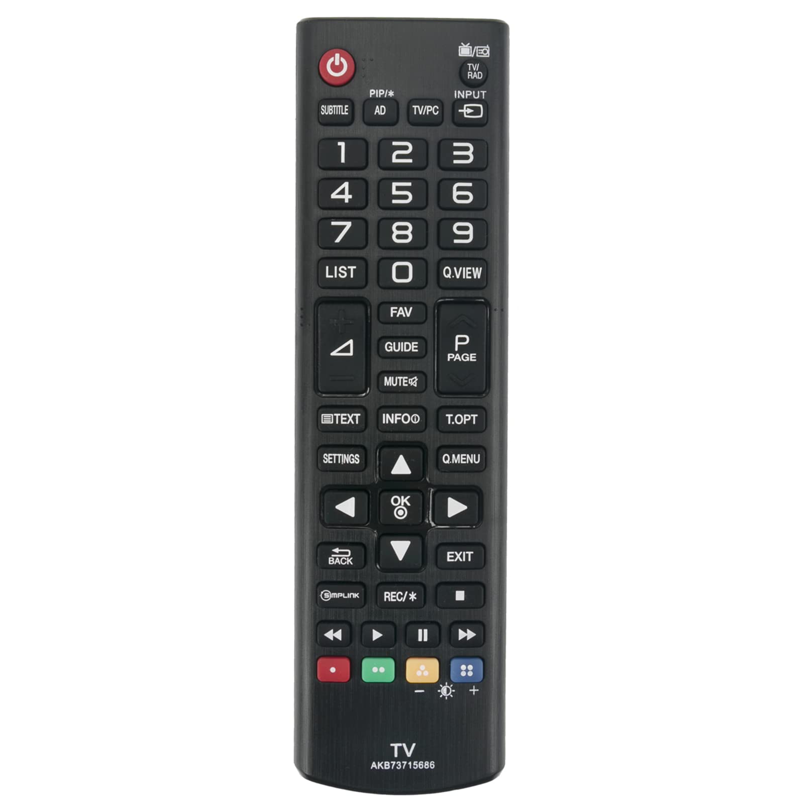 VINABTY AKB73715686 Replacement Remote Compatible with LG TV 19MN43D 22MA33D 22MT44D 22MT45D 22MT47D 23MT55D 24MN43D 24MT47D 24MT55V 26MA33D 28MT47T 29MT45 32LY330C 39LN540V 40UF671V