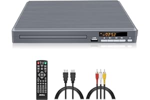 JOVELL Region Free DVD Player DVD-198 Grey, CD Player for Home Stereo System, DVD Player with HDMI & AV & Coaxial Output & USB Input, 1080P Upscaling, All Region 1~6, Breakpoint Memory (Non-Blu-ray)