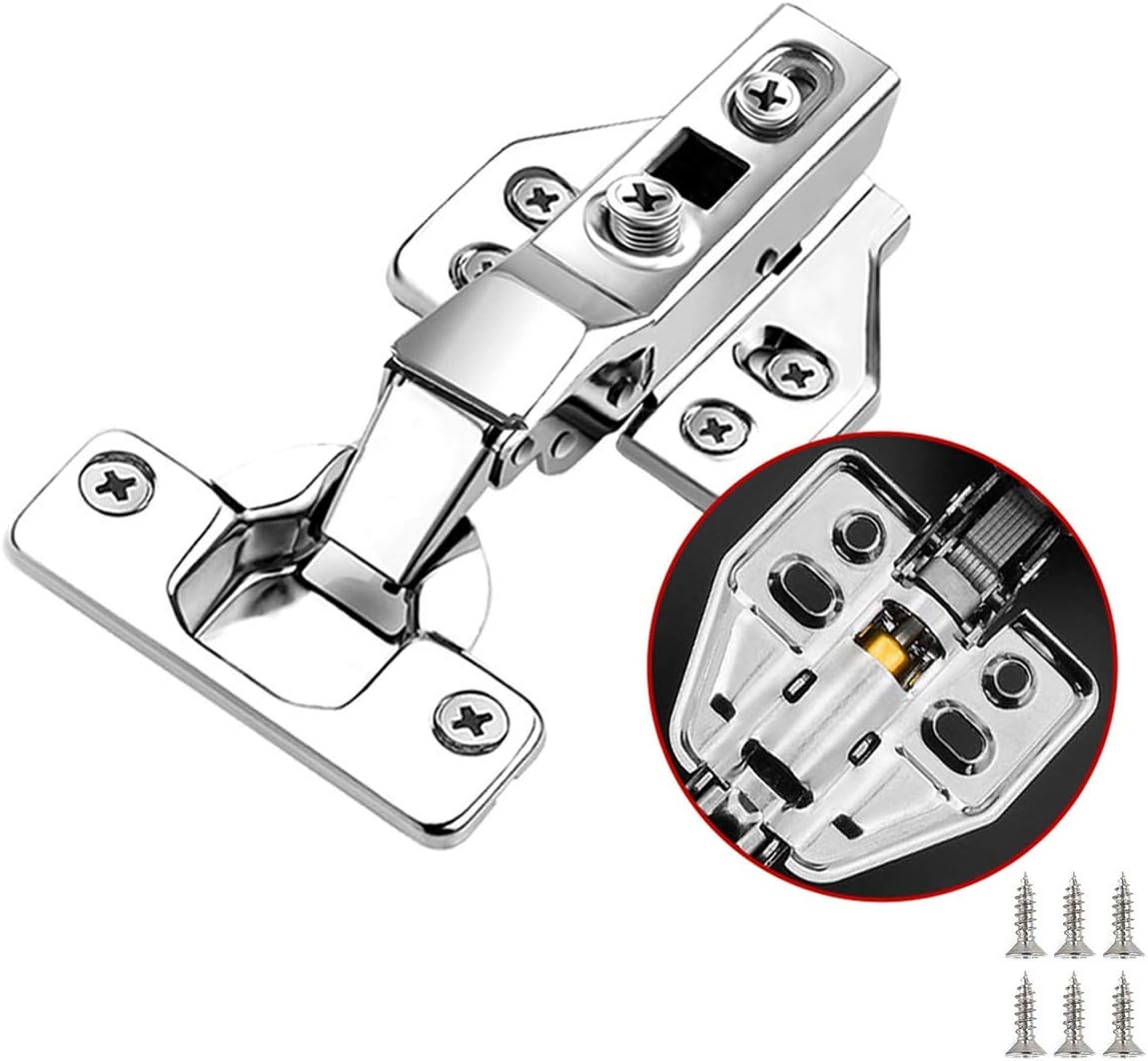 100 Degree Soft Closing Full Overlay Door Hinge For Frameless Cabinets 4 Pack Stainless Steel Nickel Plated Finish Ch100 P4 Jqk Cabinet Hinges Hinges