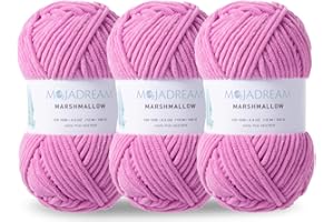MOJADREAM 3PCS 3.5oz Chenille Yarn for Blankets Amigurumi: Soft Velvet Baby Yarn Blanket Knitting and Crocheting Bulky 5# Yarn 3 Skeins of 100g (Mauve)
