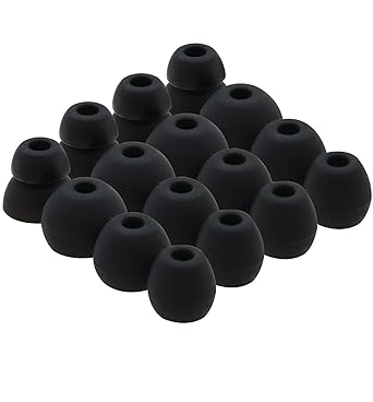 JNSA 16pcs BlackEar Tips Ear Buds Ear Gels for Beats by Dr Dre Beatsx Earphones, Jnsa Eartips Earbuds Eargels for Beats X, Sml &Double Flange, Black