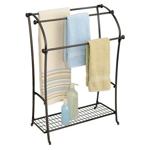 iDesign York Metal FreeStanding Towel Drying Rack with