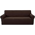 U-NICE HOME Stretch Couch Cover Sofa Cover Washable Sofa Slipcover Furniture Protector for 3 Cushion Couch Sofa Pet Friendly(Sofa, Chocolate)