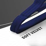 KEPLIN Velvet Hangers 20 Pack 41.5cm Non-Slip Navy Blue with Tie Bar 360° Hook view 4