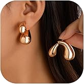 Statement Earrings for Women: Gold Irregular Geometric Earrings Trendy Chunky Spiral Fashion Jewelry