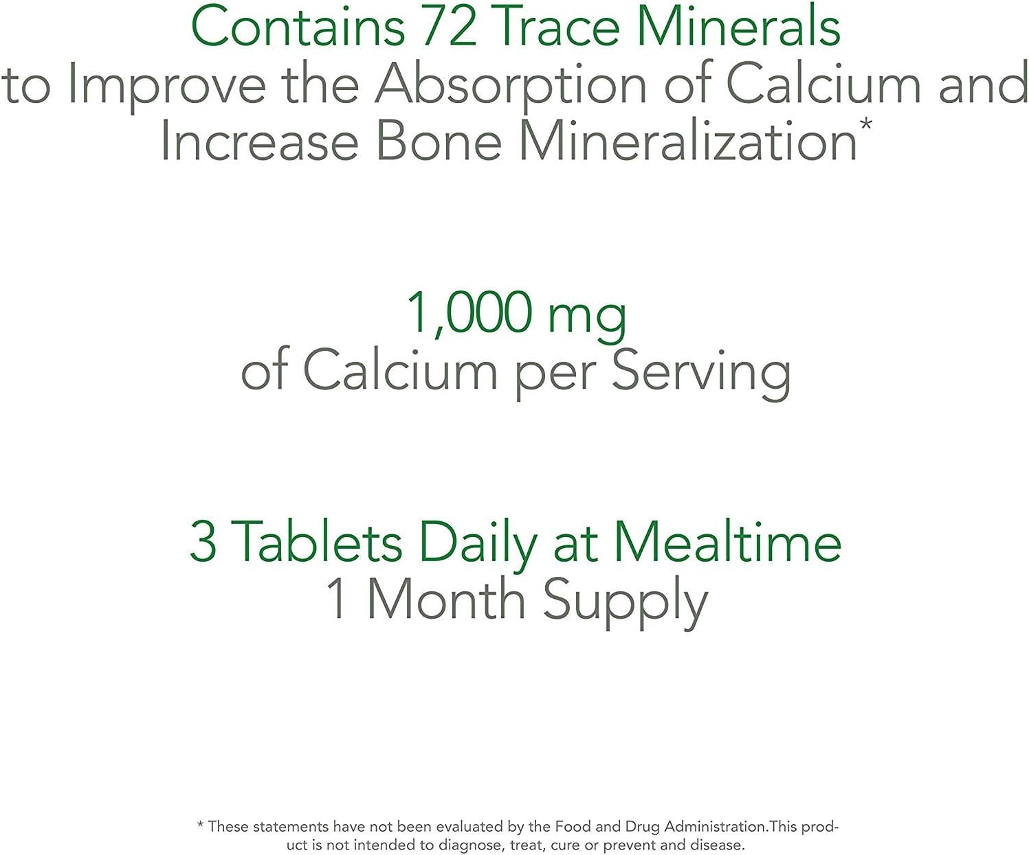 PlantFusion Calcium Vegan Vitamin 1,000 mg | Supports Bone Density and Strength with Mineralized Red Algae, Plant Based, Gluten and Soy Free, Dietary Supplement, 1 Month Supply, 90 Tablets: Health & Personal Care