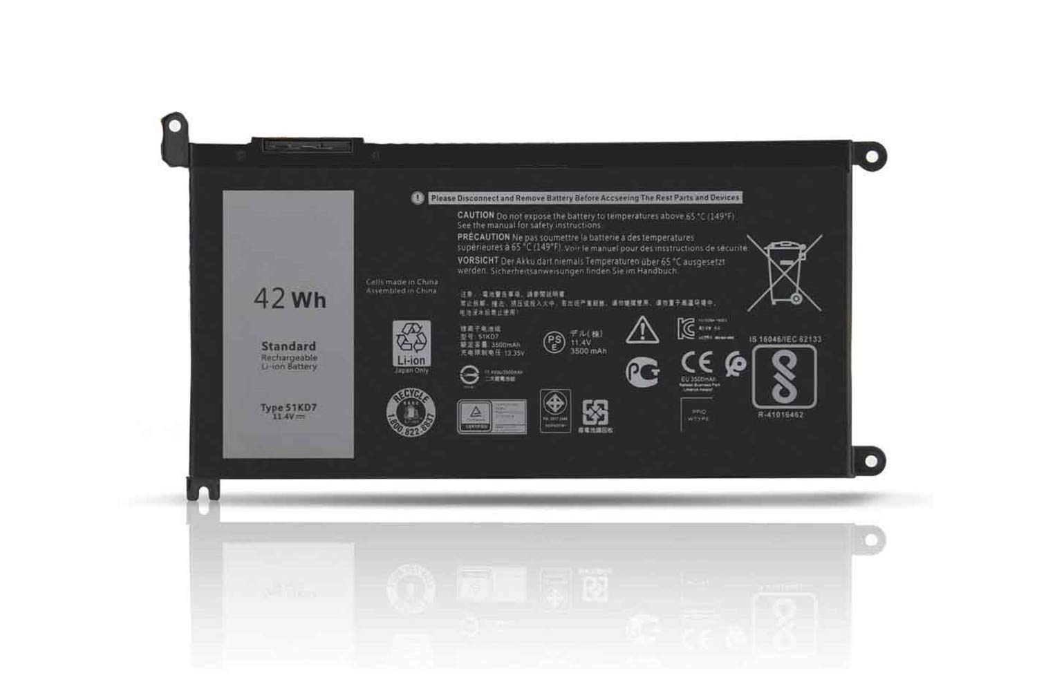 51KD7 P28T001 Y07HK FY8XM 0FY8XM Laptop Battery Replacement for Dell Chromebook 11 3100 3180 3189 5190 3181 2-in-1 Series (11.4V 42Wh)