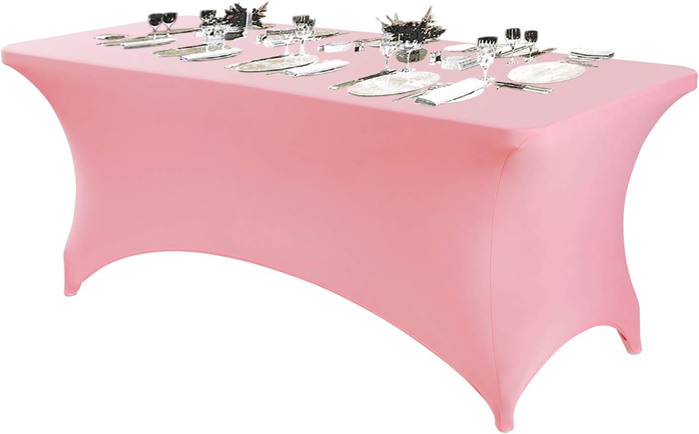 Peomeise 2PCS 6FT Spandex Table Cover Rectangular Stretch