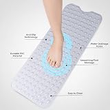 MOONLIGHT20015 Shower Bath Mat Non Slip Anti Mould PVC 70x38cm Clear view 2