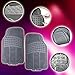 Zone Tech All Weather Rubber Semi Pattern Car Interior Floor Mats – 4-Piece Set Gray Heavy Duty Car Interior Floor Mats