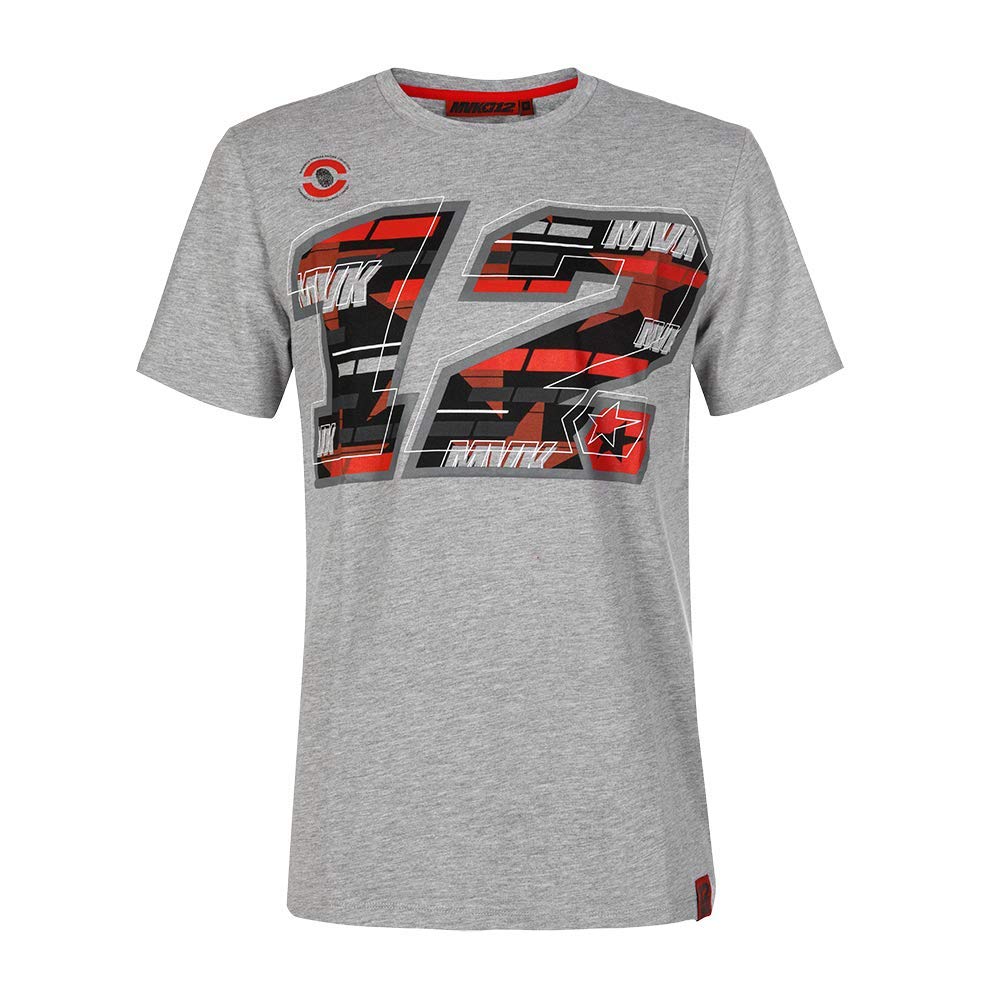VR46 Maverick Vinales Men's T-Shirt, Men's, T-Shirt, VIMTS366805, grey, L