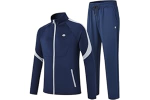 MoFiz Men's Tracksuits Set Long Sleeve Causal Full Zip Running Sports Sweatsuit For Men 2 Piece Outfits