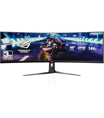 ASUS ROG XG49VQ 49インチ 144Hz DFHD 修理済未使用 Amazon.com: Asus ROG Strix XG49VQ 49” Curved Gaming FreeSync