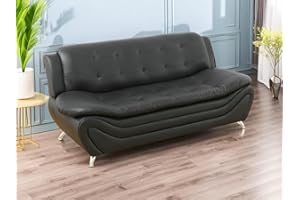 Dekmxas Leather Couches for Living Room, Living Room Couch Set, Sofa for Bedroom, Apartment, Living Room Furniture Sets (a-Leather Black, Sofa)