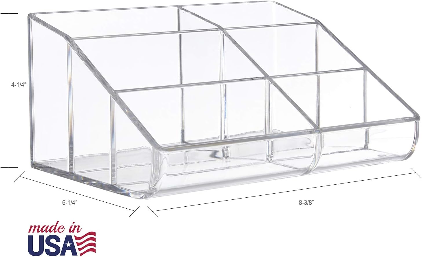 STORi Clear Plastic 6-Compartment Vanity Makeup Organizer: Home & Kitchen