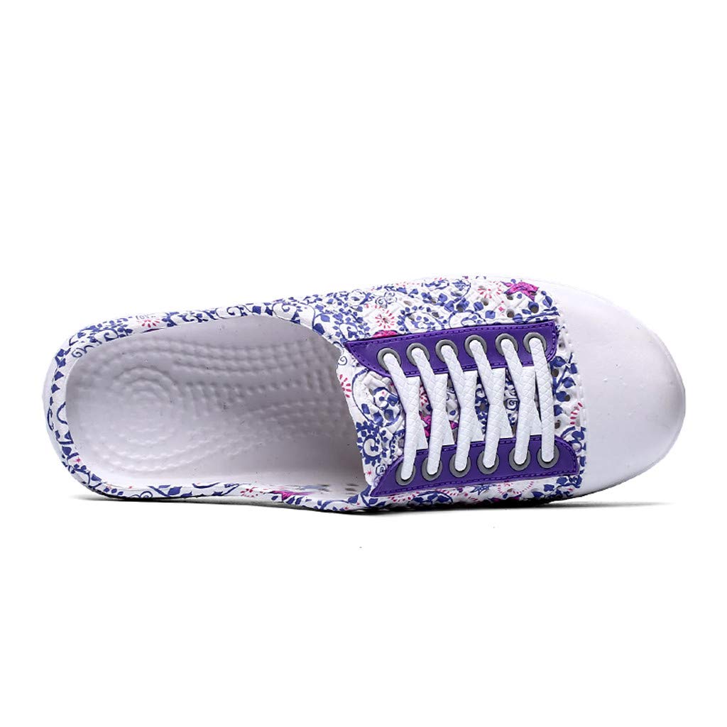 Overmal Sabots Femme Fille Chaussures de Plage Piscine Chaussons Chaussures de Outdoor 2020 Printemps et été Nouveau Impression Flats Sandales Chaussures de Pluie Hollow Out