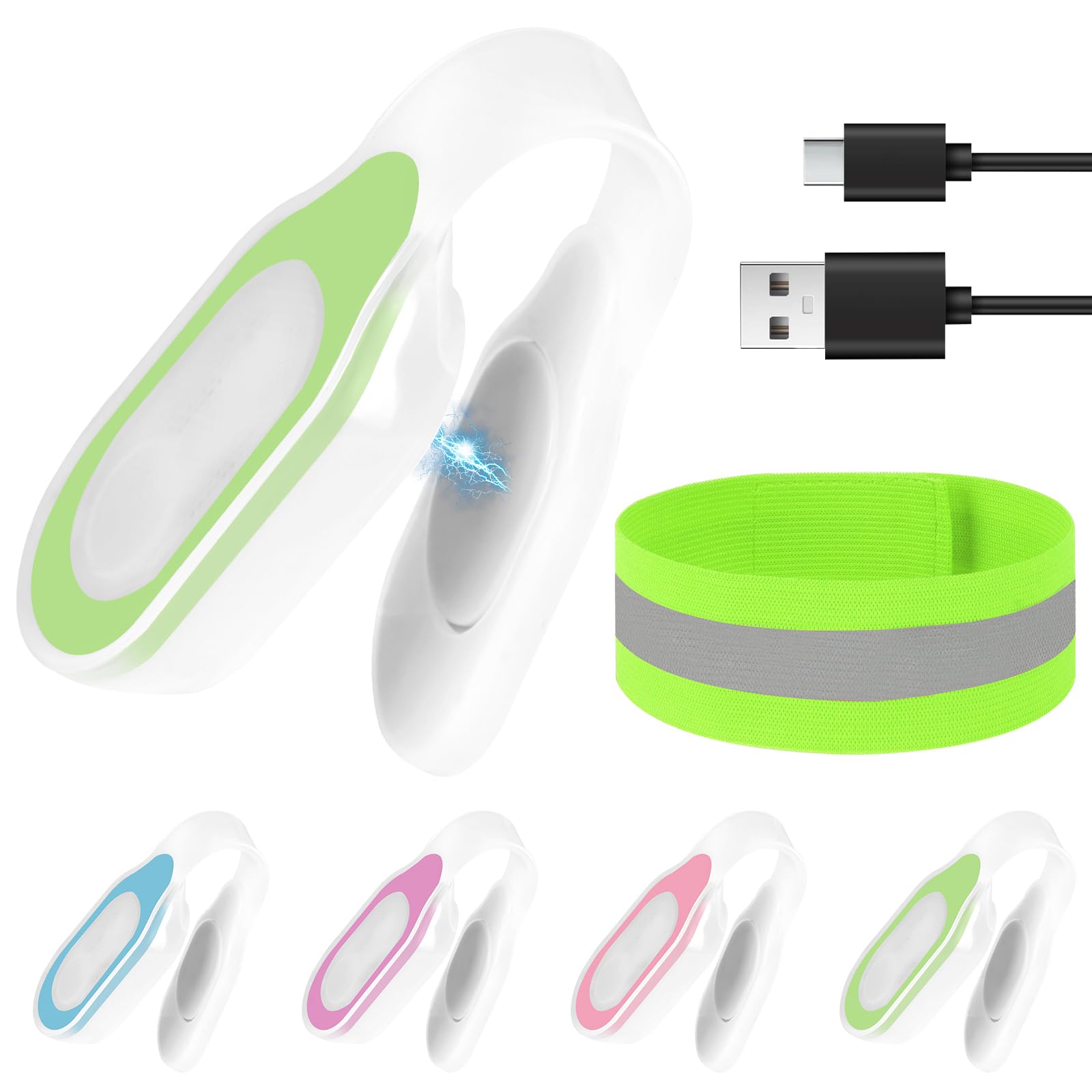 Ainiv Night Light Clip on Torch, Rechargeable LED Strong Magnetic Clip Light, 3 Lighting Modes Silicone Hands Free Clip Light for Nurses Night Shift Night Running Dog Walking Outdoor Emergency-Green