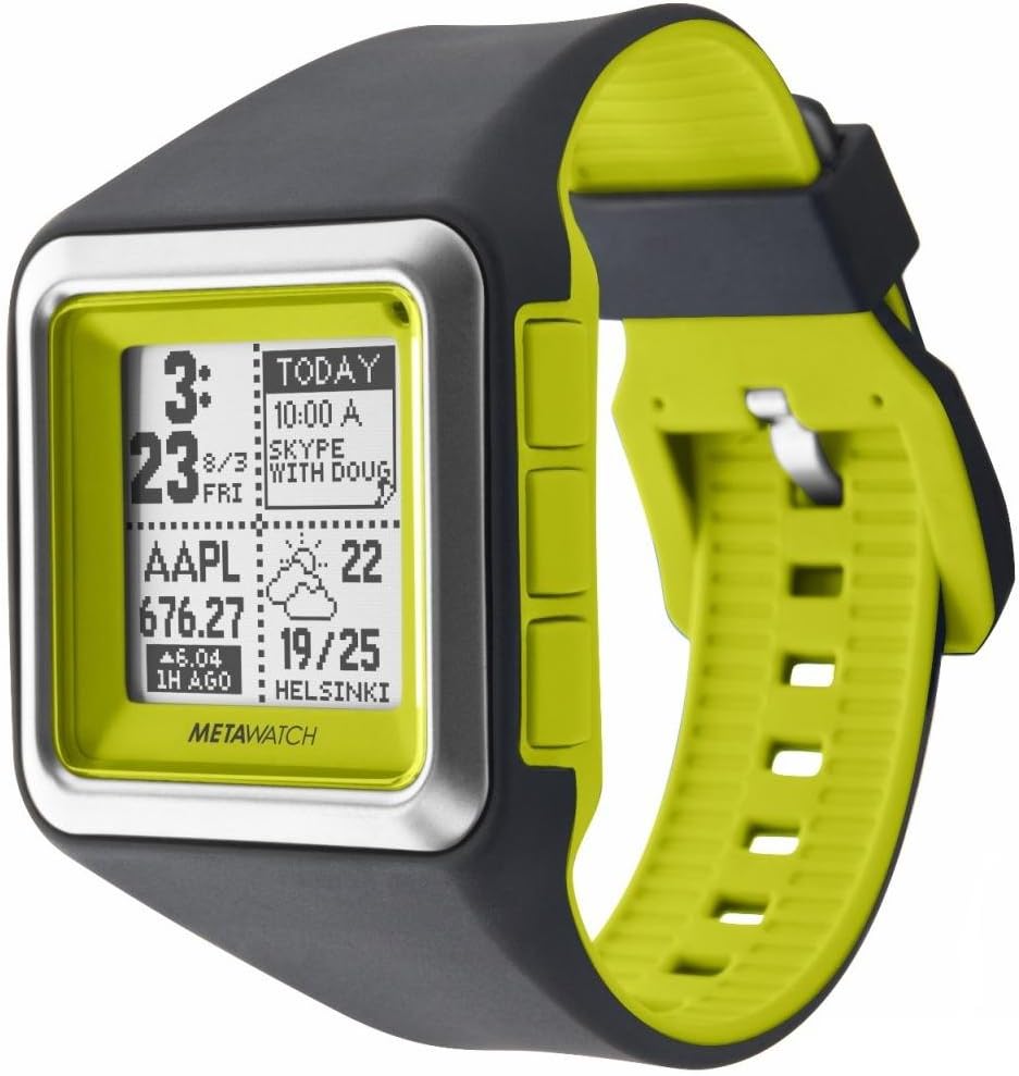 MetaWatch Strata Optic Green App Based Smart Watch for iPhone 4S and Above Android 2.3 and Above