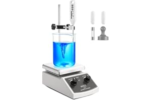 HYCC Magnetic Stirrer Hot Plate Max 520℉, 100-2000RPM Hot Plate with Magnetic Stirrer, 2000mL Magnetic Hotplate Stirrer, Magnetic Stirrer w/Thermometer, Magnetic Stir Bar, Stir Bar Retriever