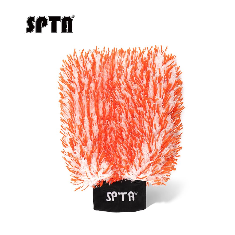 SPTA , 3tlg Mikrofaser- – entfernt mühelos hartnäckigen Schmutz – Autowaschhandschuh. Mikrofaserhandschuh, 3