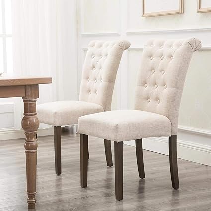 Amazon Com Hommo Set Of 2 Stylish Tufted Parsons Dining