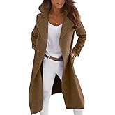 CHARTOU Women Elegant Double Breast Wool Blend Pea Coat Winter Long Coats Jacket Overcoat