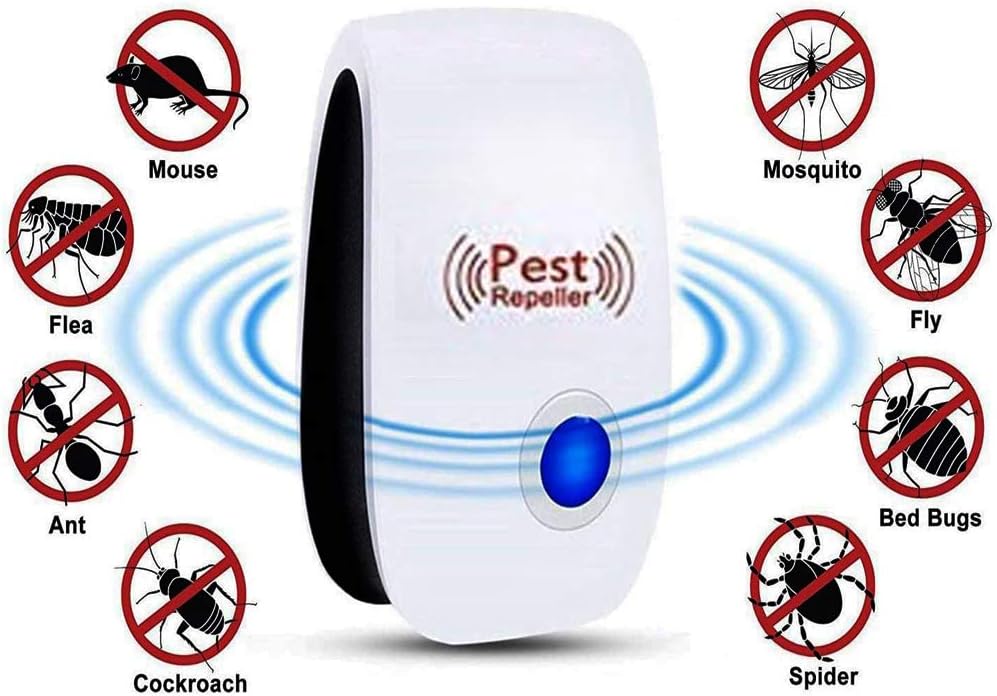 GoldTech Ultrasonic Pest Repeller 6 Pack 2020 Upgraded 100% Safe Electronic Pest Control Ultrasonic Repellent Indoor Plug-in Repellent for Bed Mosquitos, Mice, Cockroach, Spider, Ant, Bug and Insect: Health & Personal Care