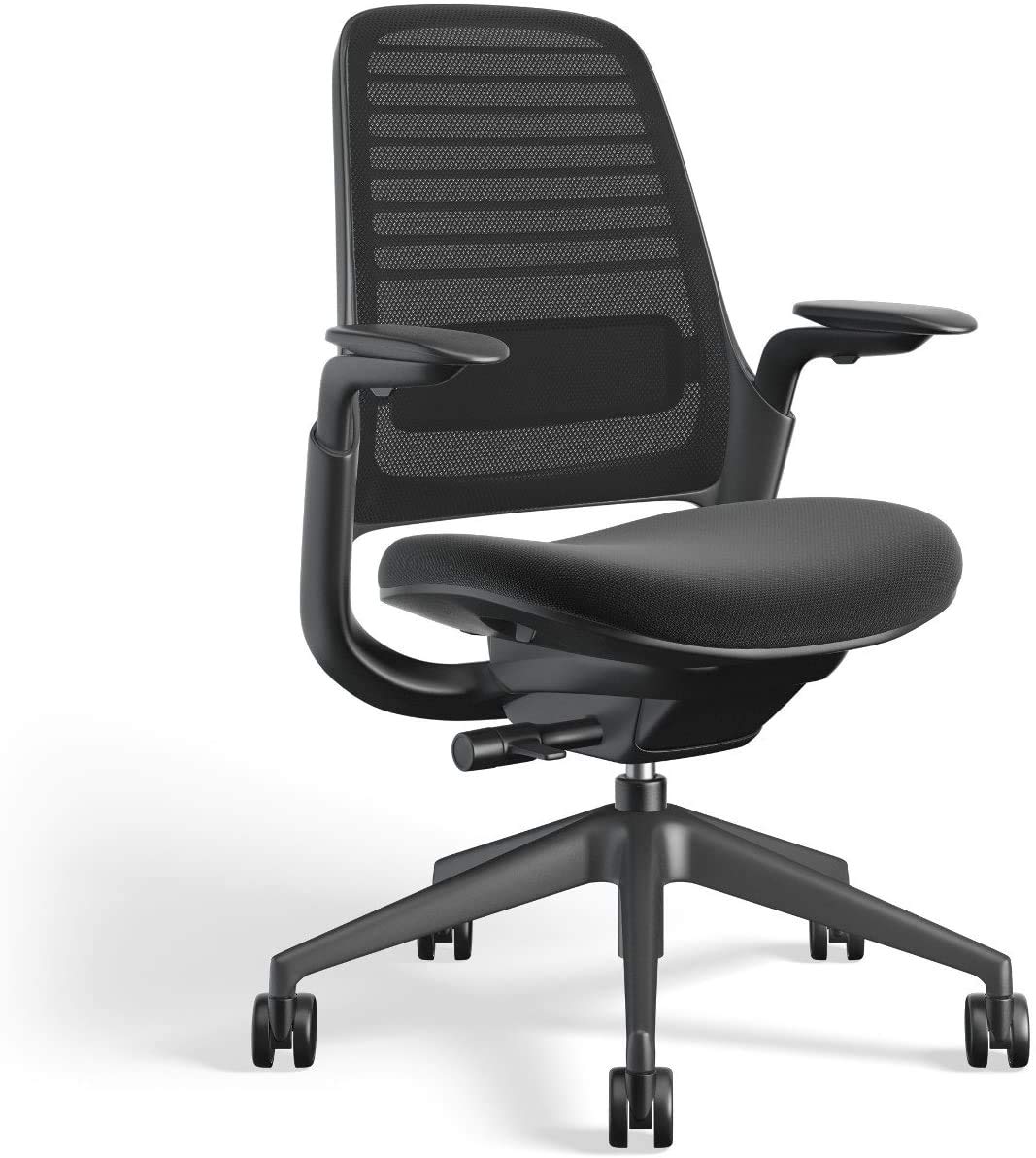 Silla de oficina de trabajo Steelcase Serie 1 - Regaliz, ruedas para piso duro