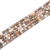 Natural Botswana Agate 4mm Faceted Round Beads Loose Beads 16 Inch for Jewelry Making Beads