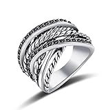 Mytys Vintage Wide Ring Classic Black Marcasite